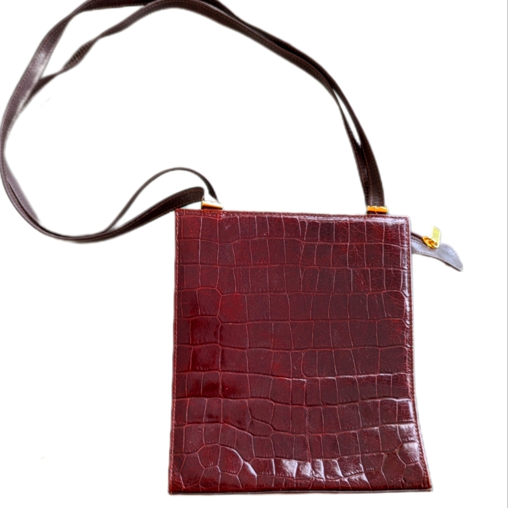 Italian Leather Crocodile Shoulder Bag by SIMARD